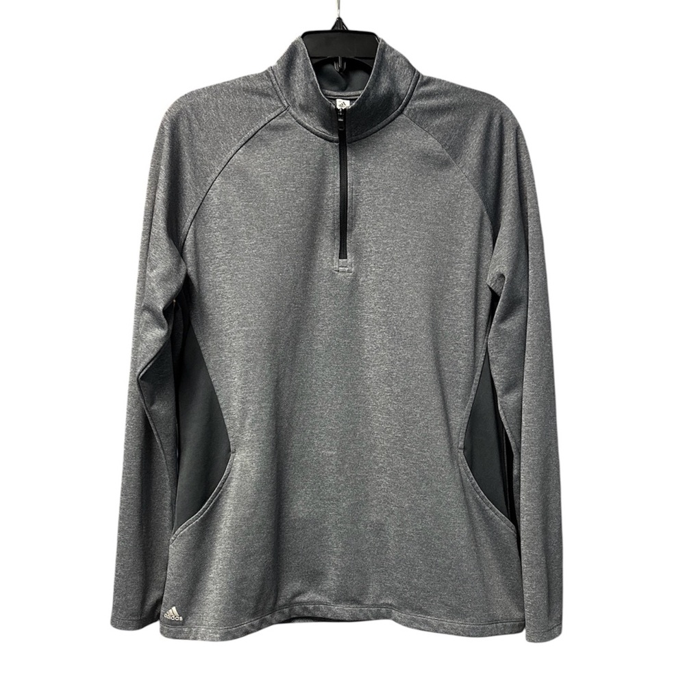 Adidas Women’s Performance Quarter-Zip Gray & Black Lightweight Pullover Size XL